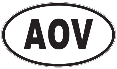 AOV - 3 Letter Initials Oval Sticker