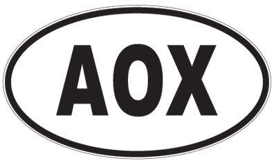 AOX - 3 Letter Initials Oval Sticker