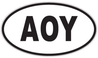 AOY - 3 Letter Initials Oval Sticker