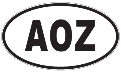 AOZ - 3 Letter Initials Oval Sticker