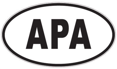 APA - 3 Letter Initials Oval Sticker