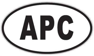 APC - 3 Letter Initials Oval Sticker