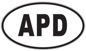 APD - 3 Letter Initials Oval Sticker