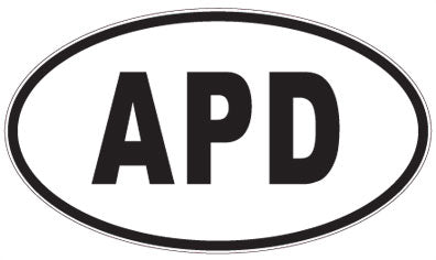 APD - 3 Letter Initials Oval Magnet