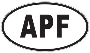 APF - 3 Letter Initials Oval Sticker