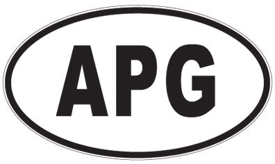 APG - 3 Letter Initials Oval Magnet