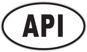 API - 3 Letter Initials Oval Sticker