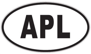 APL - 3 Letter Initials Oval Sticker