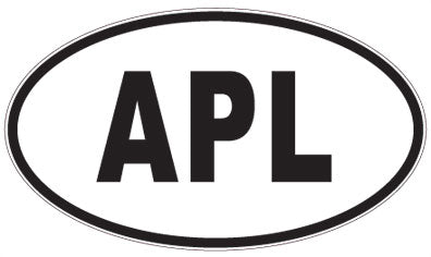 APL - 3 Letter Initials Oval Magnet