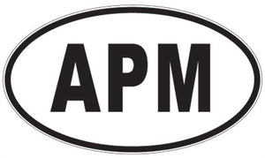 APM - 3 Letter Initials Oval Sticker