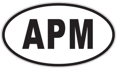 APM - 3 Letter Initials Oval Magnet
