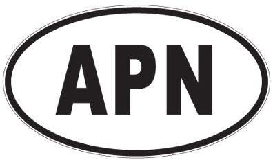 APN - 3 Letter Initials Oval Sticker