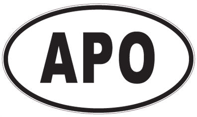 APO - 3 Letter Initials Oval Sticker