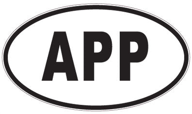 APP - 3 Letter Initials Oval Sticker