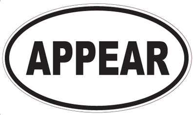 APPEAR - Oval Sticker