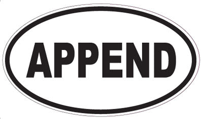 APPEND - Oval Sticker