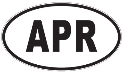 APR - 3 Letter Initials Oval Sticker