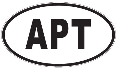 APT - 3 Letter Initials Oval Sticker