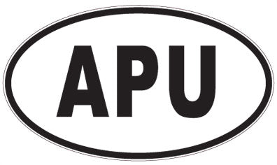 APU - 3 Letter Initials Oval Sticker