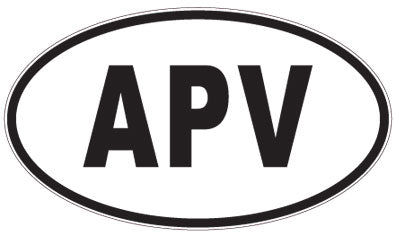APV - 3 Letter Initials Oval Sticker
