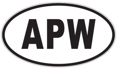 APW - 3 Letter Initials Oval Sticker
