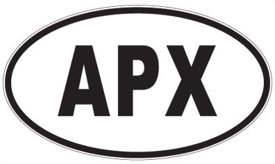 APX - 3 Letter Initials Oval Sticker