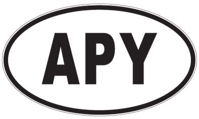 APY - 3 Letter Initials Oval Sticker