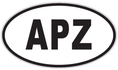 APZ - 3 Letter Initials Oval Sticker
