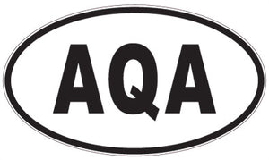 AQA - 3 Letter Initials Oval Sticker