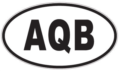 AQB - 3 Letter Initials Oval Sticker
