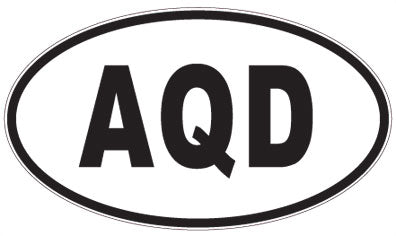 AQD - 3 Letter Initials Oval Sticker