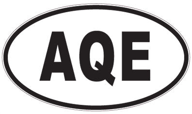 AQE - 3 Letter Initials Oval Sticker