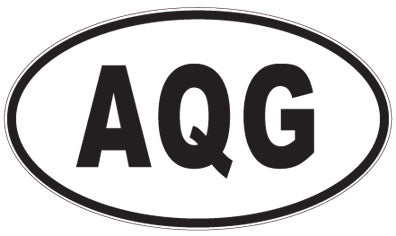 AQG - 3 Letter Initials Oval Sticker