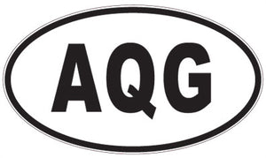 AQG - 3 Letter Initials Oval Sticker