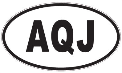 AQJ - 3 Letter Initials Oval Sticker