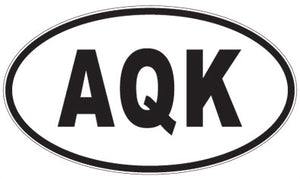 AQK - 3 Letter Initials Oval Sticker