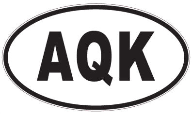 AQK - 3 Letter Initials Oval Magnet