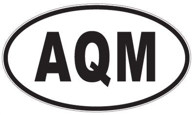 AQM - 3 Letter Initials Oval Sticker