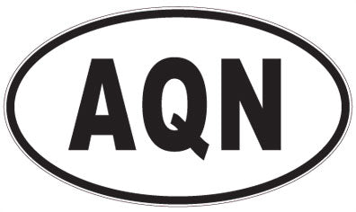 AQN - 3 Letter Initials Oval Sticker