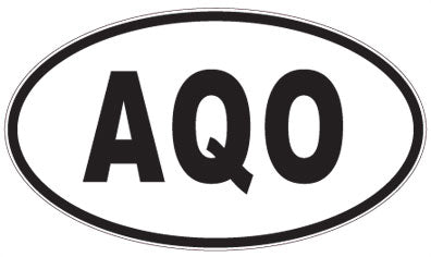 AQO - 3 Letter Initials Oval Sticker