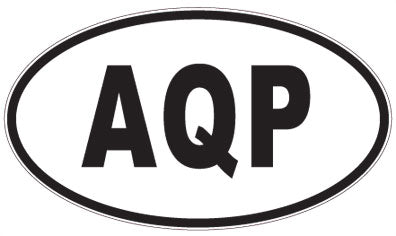 AQP - 3 Letter Initials Oval Sticker