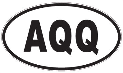 AQQ - 3 Letter Initials Oval Sticker
