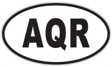AQR - 3 Letter Initials Oval Sticker