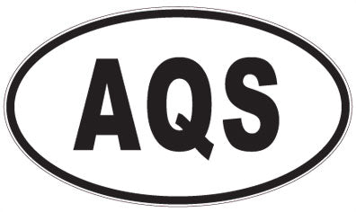 AQS - 3 Letter Initials Oval Sticker