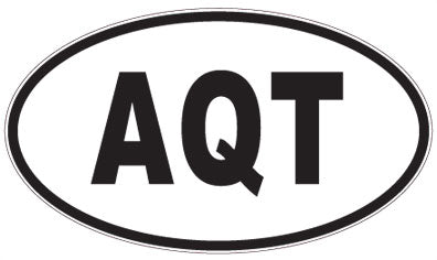 AQT - 3 Letter Initials Oval Sticker
