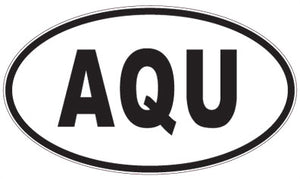 AQU - 3 Letter Initials Oval Sticker