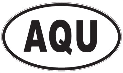AQU - 3 Letter Initials Oval Magnet