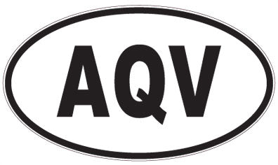 AQV - 3 Letter Initials Oval Sticker