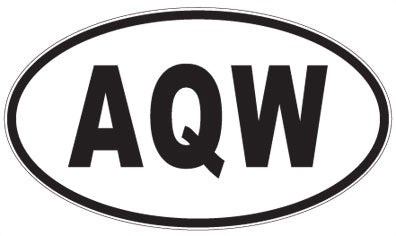 AQW - 3 Letter Initials Oval Sticker