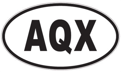 AQX - 3 Letter Initials Oval Sticker